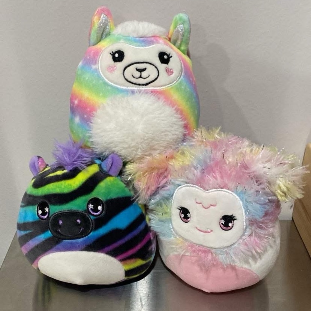 3/$10 Squishmallows Rainbow and Pastel Plush Toys